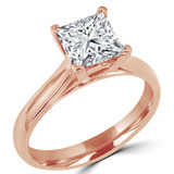 Princess Lab Created Diamond Cathedral V-Prong Solitaire Engagement Ring in Rose Gold (MVSLG1040-R)