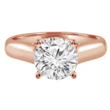 Round Lab Created Diamond Reverse Tapered Cathedral Trellis Solitaire Engagement Ring in Rose Gold (MVSLG1042-R)
