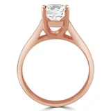 Round Lab Created Diamond Reverse Tapered Cathedral Trellis Solitaire Engagement Ring in Rose Gold (MVSLG1042-R)