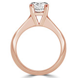 Round Lab Created Diamond Tapered Knife Edge Cathedral Solitaire Engagement Ring in Rose Gold (MVSLG1044-R)