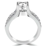 Princess Lab Created Diamond Two-Row Solitaire with Accents Engagement Ring in White Gold (MVSLG1106-W)