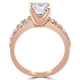 Princess Lab Created Diamond Solitaire with Accents Engagement Ring in Rose Gold (MVSLG1130-R)