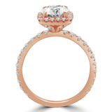Round Lab Created Diamond Cushion Halo Engagement Ring in Rose Gold (MVSLG1149-R)