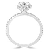 Round Lab Created Diamond Cushion Halo Engagement Ring in White Gold (MVSLG1150-W)