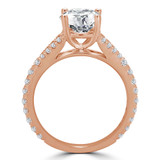 Round Lab Created Diamond Split-Shank Cathedral Solitaire with Accents Engagement Ring in Rose Gold (MVSLG1180-R)