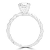 Round Lab Created Diamond Twisted Solitaire Engagement Ring in White Gold (MVSLG1191-W)