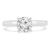 Round Lab Created Diamond Solitaire with Accents Engagement Ring in White Gold (MVSLG1195-W)
