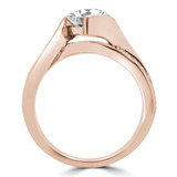 Round Lab Created Diamond Bypass Tension Set Solitaire with Accents Engagement Ring in Rose Gold (MVSLG1235-R)