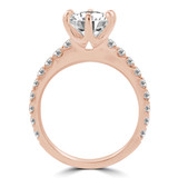 Round Lab Created Diamond 6-Prong Solitaire with Accents Engagement Ring in Rose Gold (MVSLG1240-R)