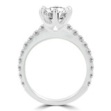 Round Lab Created Diamond 6-Prong Solitaire with Accents Engagement Ring in White Gold (MVSLG1240-W)