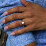 Round Lab Created Diamond Solitaire Engagement Ring in White Gold (MVSLG1248-W)