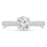 Round Lab Created Diamond Shared Prong Solitaire with Accents Engagement Ring in White Gold (MVSLG1251-W)