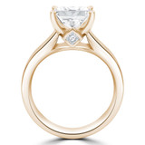 Princess Lab Created Diamond Cathedral Solitaire with Accents Engagement Ring in Yellow Gold (MVSLG1254-Y)