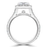 Round Lab Created Diamond Cathedral Open Bridge Cushion Halo Engagement Ring in White Gold with Accents (MVSLG1260-W)