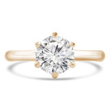 Round Lab Created Diamond 6-Prong Trellis Solitaire Engagement Ring in Yellow Gold (MVSLG1271-Y)