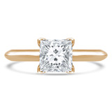 Princess Lab Created Diamond V-Prong Knife Edge Solitaire Engagement Ring in Yellow Gold (MVSLG1273-Y)
