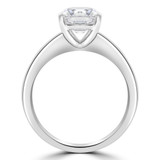 Round Lab Created Diamond Tapered Solitaire Engagement Ring in White Gold (MVSLG1283-W)