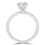 Round Lab Created Diamond Solitaire with Accents Engagement Ring in White Gold (MVSLG1294-W)