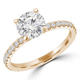 Round Lab Created Diamond Solitaire with Accents Engagement Ring in Yellow Gold (MVSLG1294-Y)