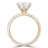 Round Lab Created Diamond 6-Prong Solitaire with Accents Engagement Ring in Yellow Gold (MVSLG1297-Y)