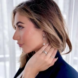 Round Lab Created Diamond Diamond Prongs Solitaire with Accents Engagement Ring in White Gold (MVSLG1303-W)