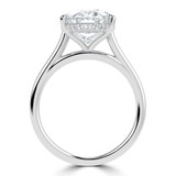 Oval Lab Created Diamond Cathedral Hidden Halo Solitaire with Accents Engagement Ring in White Gold (MVSLG1705-W)
