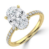 Oval Lab Created Diamond Hidden Halo Solitaire with Accents Engagement Ring in Yellow Gold (MVSLG1713-Y)