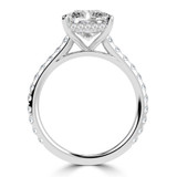 Radiant Lab Created Diamond Cathedral Hidden Halo Solitaire with Accents Engagement Ring in White Gold (MVSLG1714-W)