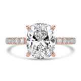 Cushion Lab Created Diamond Solitaire with Accents Engagement Ring in Rose Gold (MVSLG1721-R)