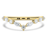 Marquise Diamond Tiara Semi-Eternity Wedding Band Ring in Yellow Gold Alternating Marquise & Round Set Diamonds (MVSXB1135-Y)