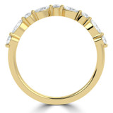 Marquise Diamond Tiara Semi-Eternity Wedding Band Ring in Yellow Gold Alternating Marquise & Round Set Diamonds (MVSXB1135-Y)