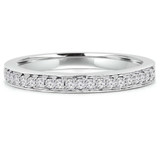 Round Diamond Semi-Eternity Wedding Band Ring in White Gold (MVSXB0011-W)
