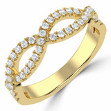 Round Diamond Open Infinity Semi-Eternity Wedding Band Ring in Yellow Gold (MVSXB0067-Y)