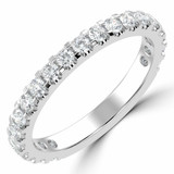 Round Diamond 3/4 Way Semi-Eternity Wedding Band Ring in White Gold (MVSXB0082-W)