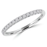 Round Lab Created Diamond Semi-Eternity Wedding Band Ring in White Gold (MVSXB1001-W)