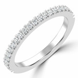 Round Lab Created Diamond Semi-Eternity Wedding Band Ring in White Gold (MVSXB1006-W)