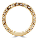 Round Lab Created Diamond Vintage Twisted Semi-Eternity Wedding Band Ring in Yellow Gold (MVSXB1014-Y)