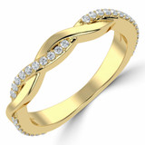Round Lab Created Diamond Infinity Semi-Eternity Wedding Band Ring in Yellow Gold (MVSXB1015-Y)