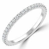 Round Lab Created Diamond Semi-Eternity Wedding Band Ring in White Gold (MVSXB1017-W)