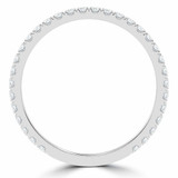 Round Lab Created Diamond Semi-Eternity Wedding Band Ring in White Gold (MVSXB1017-W)