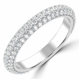 Round Lab Created Diamond Semi-Eternity Wedding Band Ring in White Gold (MVSXB1037-W)
