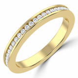 Round Lab Created Diamond Semi-Eternity Wedding Band Ring in Yellow Gold (MVSXB1047-Y)