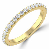 Round Lab Created Diamond Semi-Eternity Wedding Band Ring in Yellow Gold (MVSXB1048-Y)