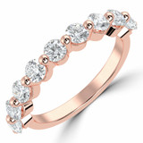 Round Lab Created Diamond Semi-Eternity Wedding Band Ring in Rose Gold (MVSXB1054-R)