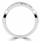 Round Lab Created Diamond Semi-Eternity Wedding Band Ring in White Gold (MVSXB1056-W)