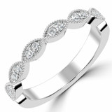 Round Lab Created Diamond Semi-Eternity Wedding Band Ring in White Gold (MVSXB1057-W)