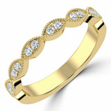 Round Lab Created Diamond Semi-Eternity Wedding Band Ring in Yellow Gold (MVSXB1057-Y)