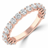 Round Lab Created Diamond Semi-Eternity Wedding Band Ring in Rose Gold (MVSXB1058-R)
