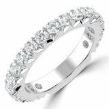 Round Lab Created Diamond Semi-Eternity Wedding Band Ring in White Gold (MVSXB1062-W)