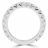 Round Lab Created Diamond Semi-Eternity Wedding Band Ring in White Gold (MVSXB1062-W)